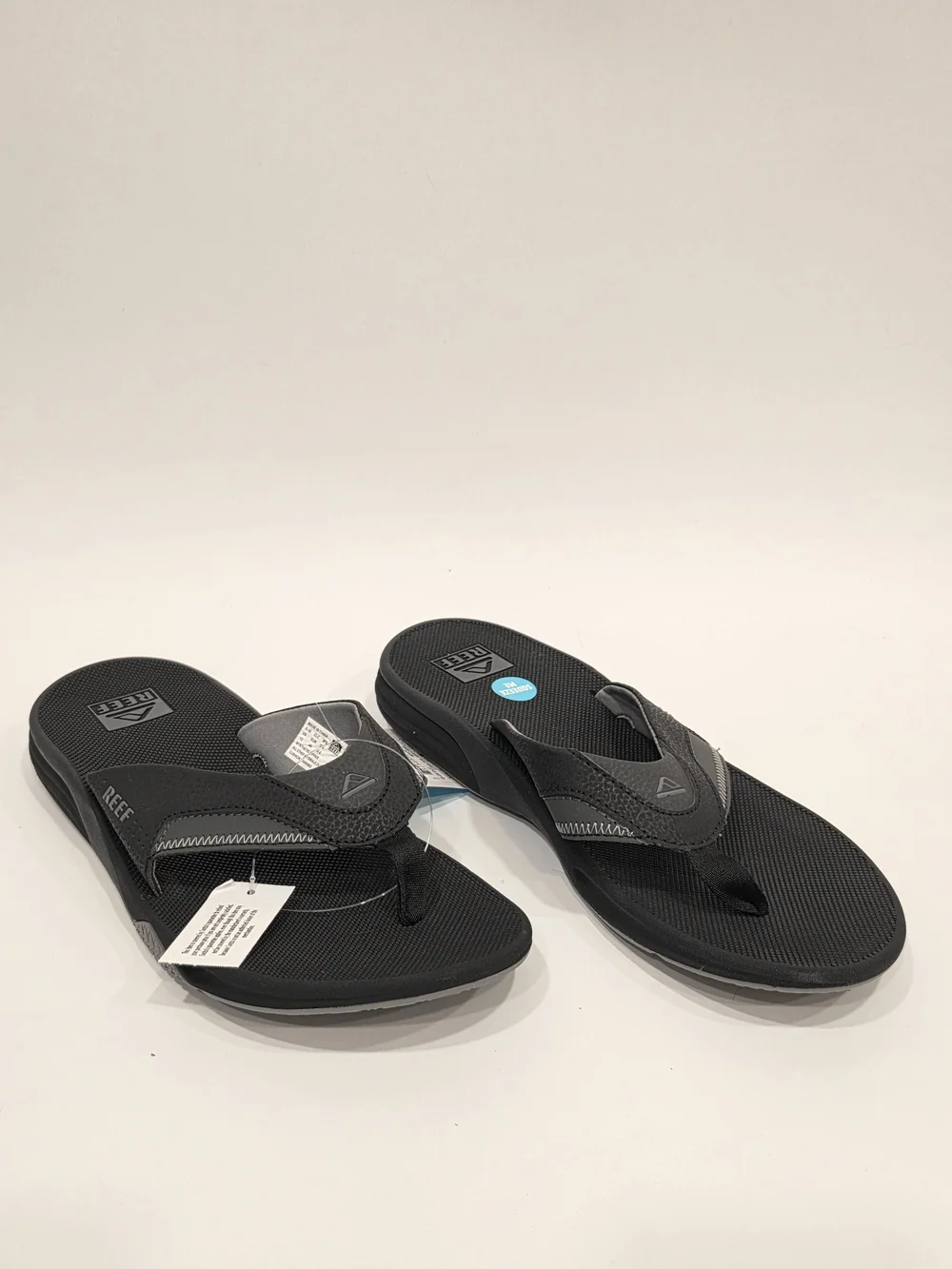 Reef Cushion Fanning Men's Black Gray Flip-Flop Sandals
